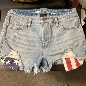 High Rise Frayed 4th of July Shorts